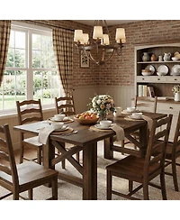 gaomon Wood Farmhouse Dining Table for 6-8, Heavy Duty Large Kitchen Table, 70.87" Long Rectangular Dining Room Tables