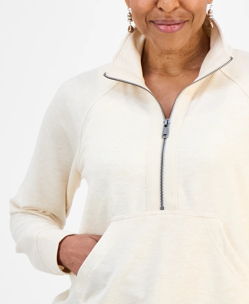 Style & Co Petite Luxsoft Fleece French Terry Half-Zip Sweatshirt, Macy's Exclusive