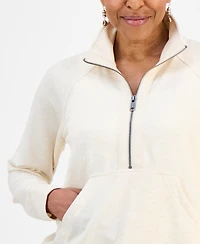 Style & Co Petite Luxsoft Fleece French Terry Half-Zip Sweatshirt, Macy's Exclusive