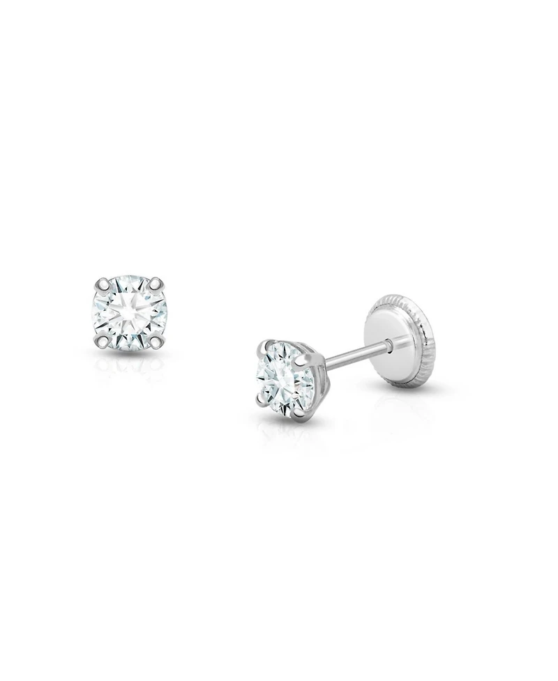 Tiny Blessings 14K Gold Crystal Birthstone Studs Screw Back Earrings