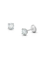 Tiny Blessings 14K Gold Crystal Birthstone Studs Screw Back Earrings
