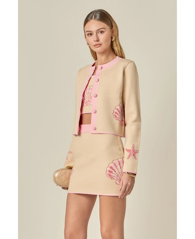 English Factory Women's Sea Shell Cardigan