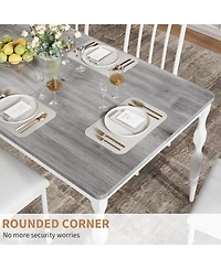 gaomon 71 Inch Rectangular Dining Table for 6, Rustic Farmhouse Kitchen Table with Large Tabletop, Long Wooden Dining Room Table with Heavy Duty Legs