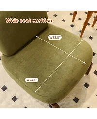 Rainsken Velvet Accent Chair, Comfy Reading Chair, Living Room Chair with Solid Wood Legs and Soft Cushion for Bedroom, Balcony
