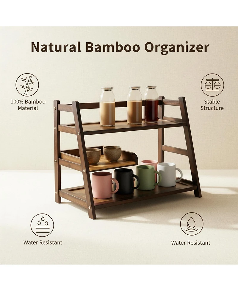 Yigii Matcha Station Coffee Organizer Shelf For Kitchen Countertop Tea Bar Powder Tools Cup Lovers