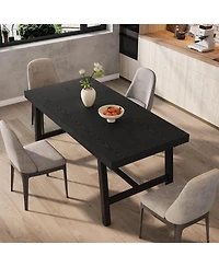 gaomon Industrial Dining Table for 4-6 People, 63" Long Large Kitchen Table with Sturdy Metal Frame, Rectangular Counter