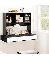 Yigii 7 Shelves Desk Hutch Desktop Organizer Anti Toppling Wood Study Office Dorm