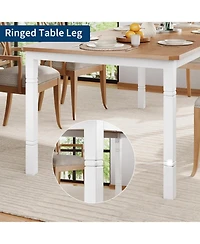 gaomon 79" Industrial Dining Table with Chamfer Corner Kitchen Table with Heavy Duty Metal Legs for Dining Room, Kitchen, Living Room, Easy Assembly