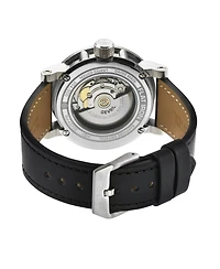 Gevril Men's Flat Iron Swiss Automatic Black Leather Strap Watch