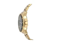 Peugeot Men's 40mm Sport Watch with Rotating Bezel-Stainless Steel Gold Bracelet