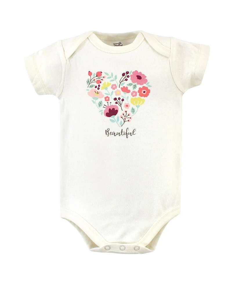 Touched by Nature Baby Girls Natural Cotton Hoodie, Bodysuit or Tee Top