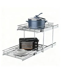 Yigii 2 Tier Metal Pullout Cabinet Organizer Chrome