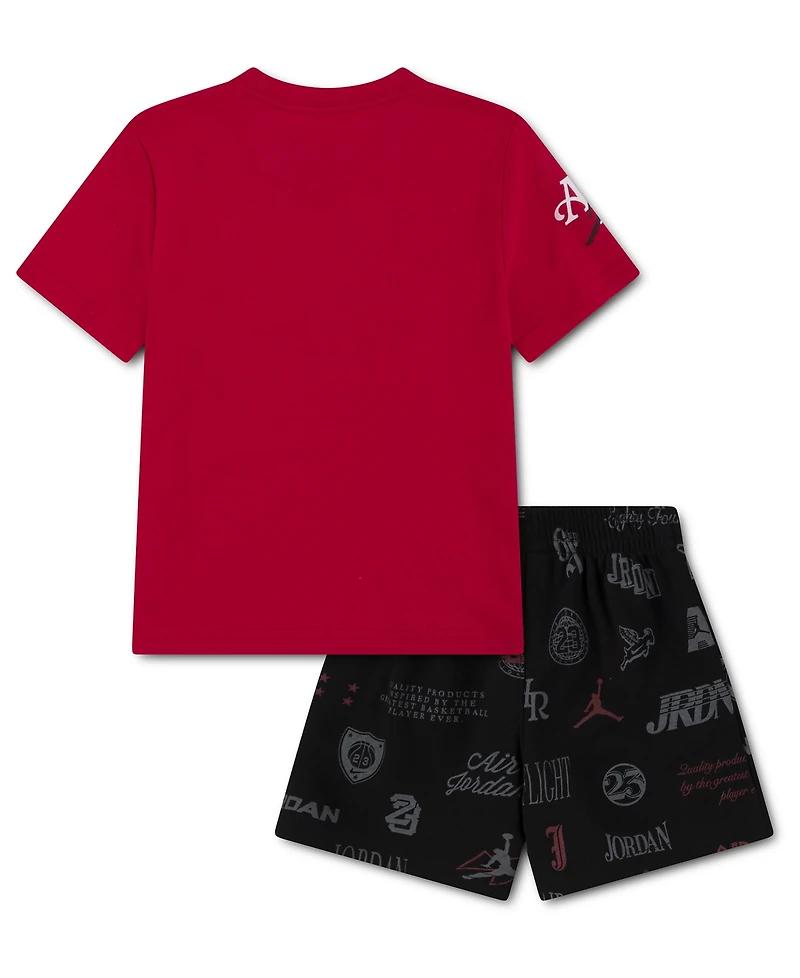 Jordan Boys' Toddler 2T-4T Rookie Season Short-Sleeve T-Shirt and Shorts, 2-Piece Set