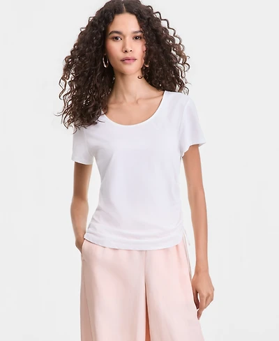 I.n.c. International Concepts Women's Short-Sleeve Cinched T-Shirt, Macy's Exclusive