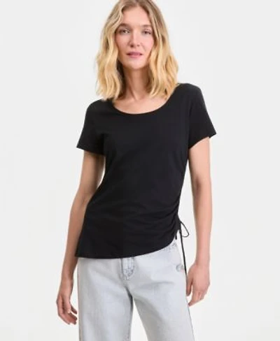 I.N.C. International Concepts Womens Short Sleeve Cinched T Shirt Macys Exclusive