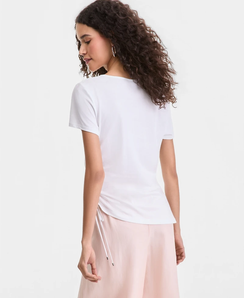 I.n.c. International Concepts Women's Short-Sleeve Cinched T-Shirt, Macy's Exclusive