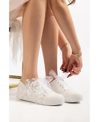 Forever & Always Shoes Women's Lora Bridal Lace Sneaker