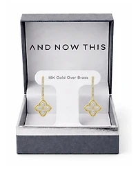 And Now This Clear Crystal Flower Drop Wire Hook Earrings