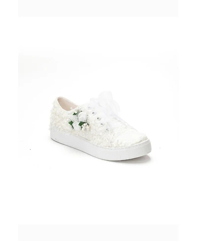 Forever & Always Shoes Women's Rosalie Flower Bridal Sneaker