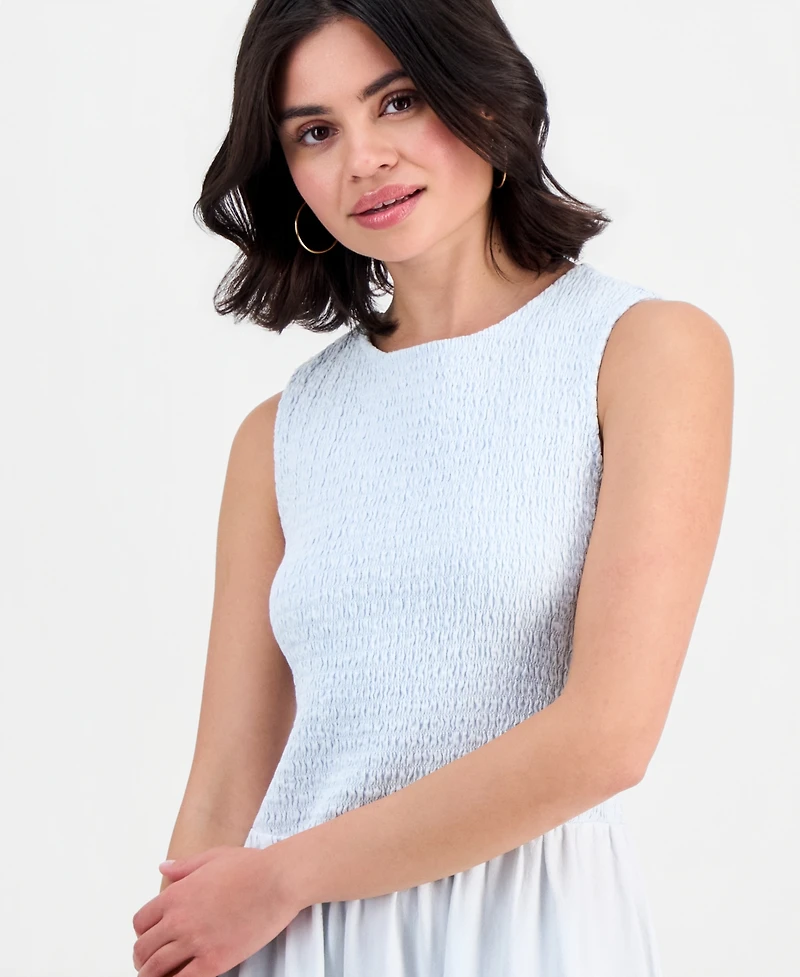 And Now This Petite Chambray Smocked Midi Dress, Macy's Exclusive