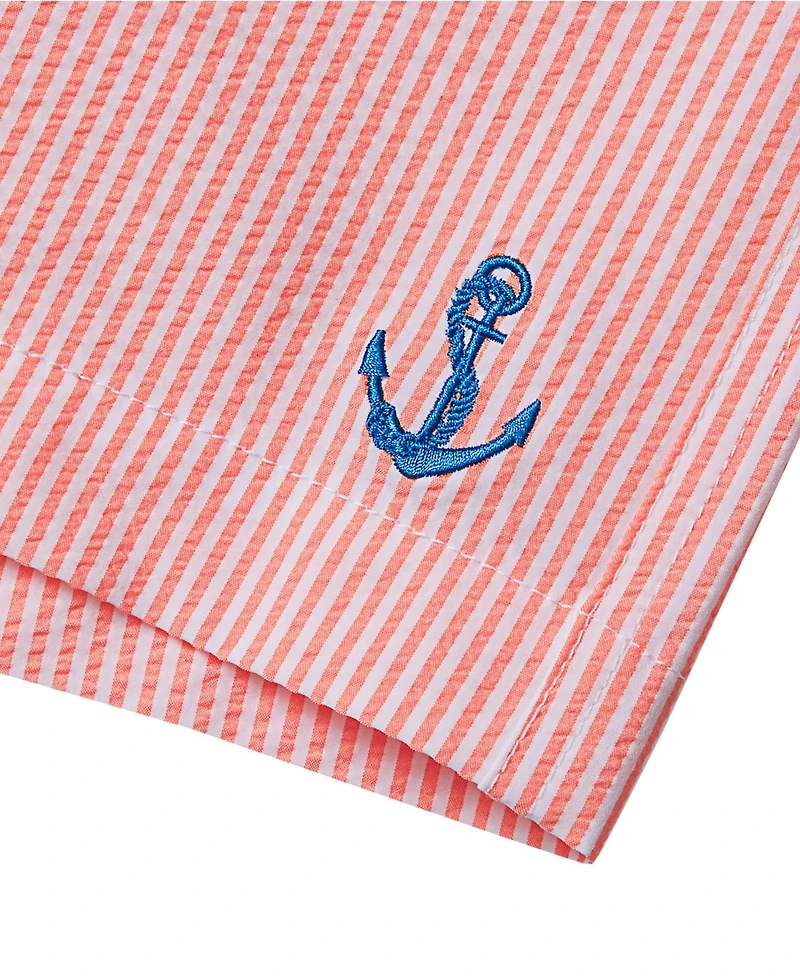 Lands' End Boys Chlorine Resistant Seersucker Swim Trunks with Mesh Liner