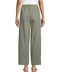 Lands' End Women's Herringbone Chino High Rise Relaxed Straight Drawstring Ankle Pants