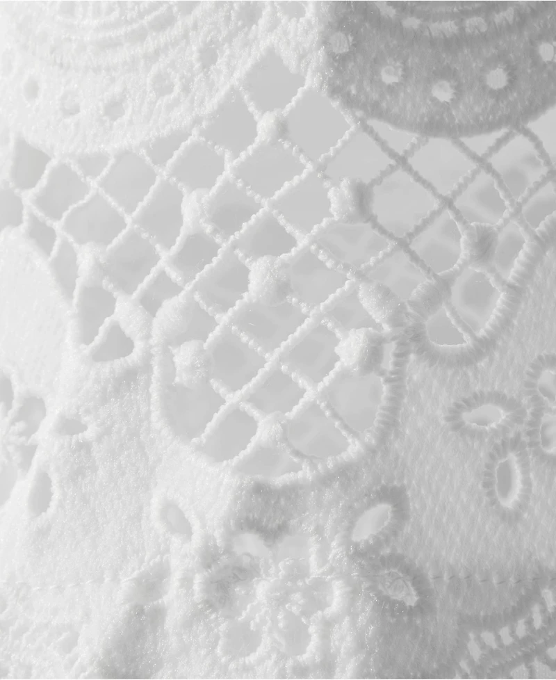 Lands' End Plus Short Sleeve Slub Jersey Cutwork T-Shirt