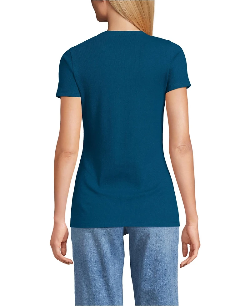 Lands' End Women's Tall Micro Rib T-Shirt