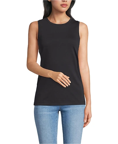 Lands' End Women's Supima Cotton Crew Neck Tank