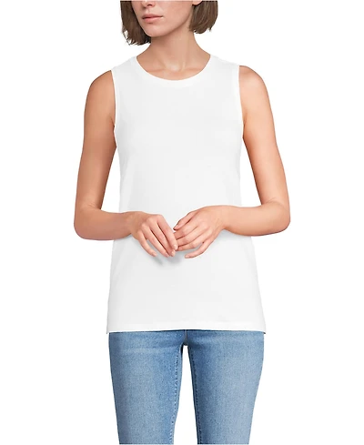 Lands' End Women's Supima Cotton Crew Neck Tank