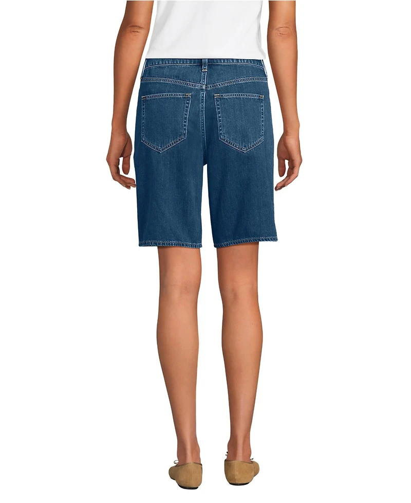 Lands' End Women's Lightweight Denim Mid Rise 10" Shorts
