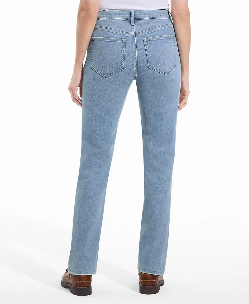 Lands' End Women's Recover Mid Rise Straight Leg Blue Jeans