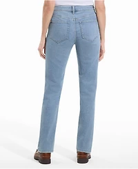 Lands' End Women's Recover Mid Rise Straight Leg Blue Jeans