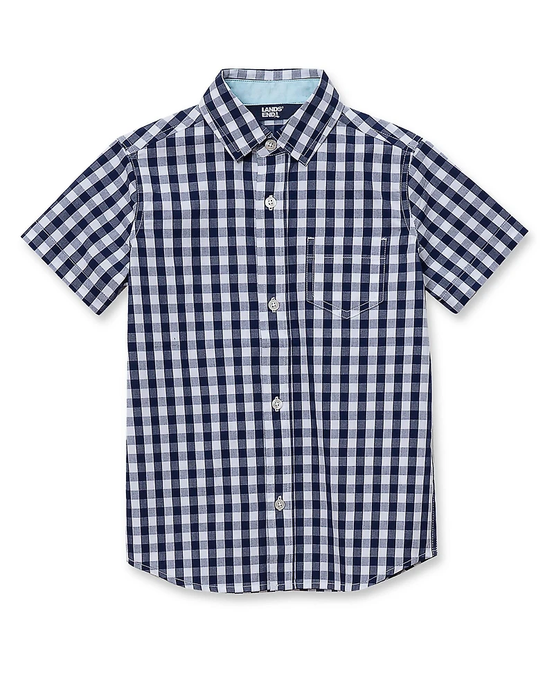 Lands' End Girls Short Sleeve Poplin Camp Shirt
