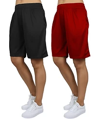Galaxy By Harvic Women's Loose Fit Moisture Wicking Performance Mesh Shorts-2 Pack
