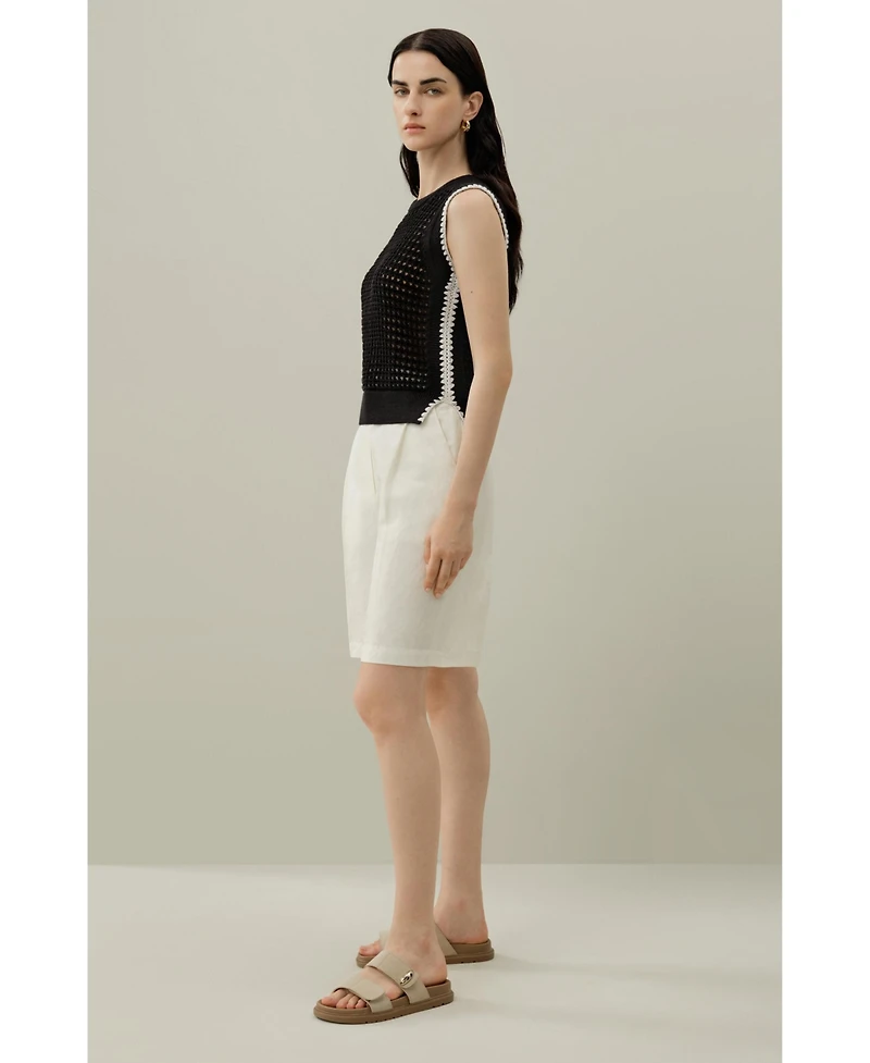 Lilysilk Women's Toscana Pointelle Embroidered Vest