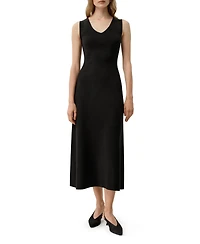 Lilysilk Women's Soleil Silk-Viscose Knit V-Neck Dress