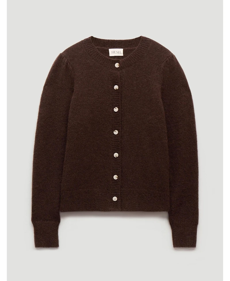 Hush Women's Wool Blend Gathered Shoulder Cardigan