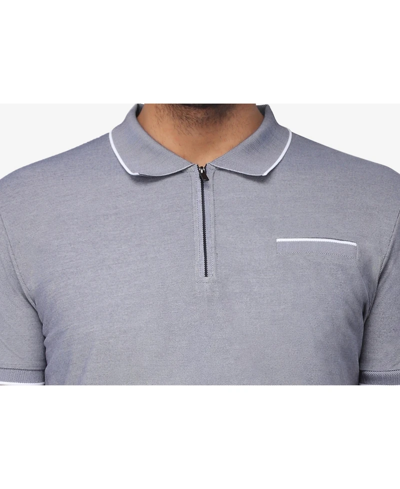 X-Ray Men's Comfort Zip-Neck Tipped Polo Shirt