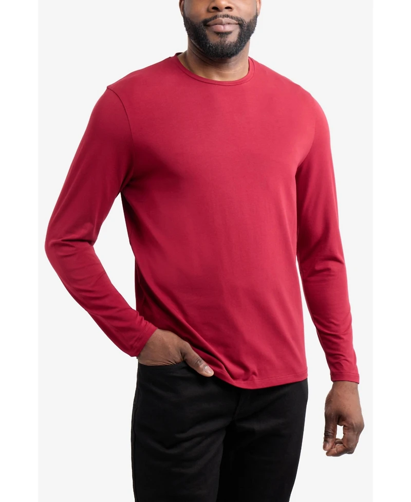 X-Ray Men's Soft Stretch Crew Neck Long Sleeve T-shirt