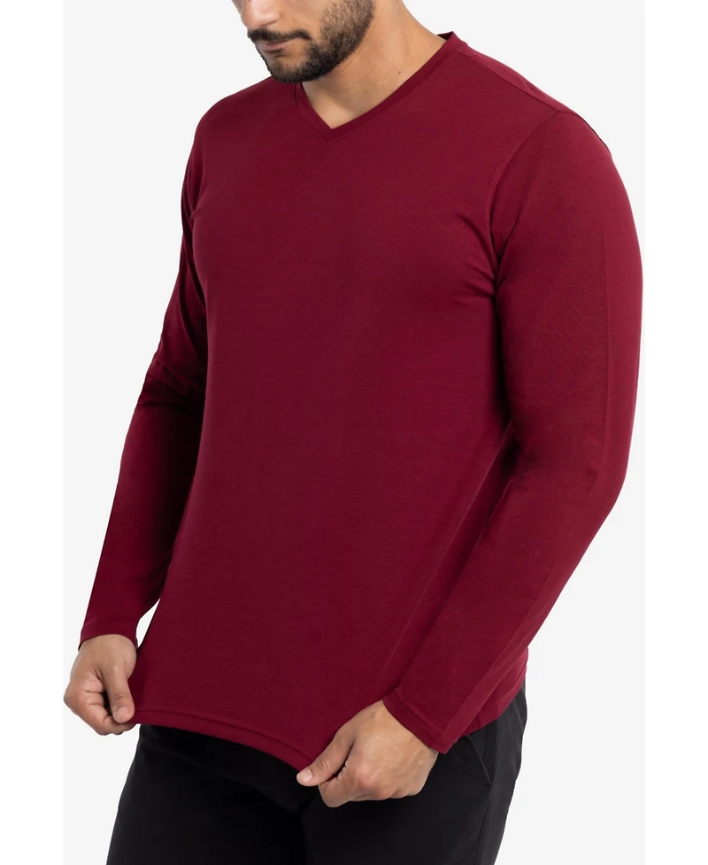 X-Ray Men's Soft Stretch V-Neck Long Sleeve T-shirt