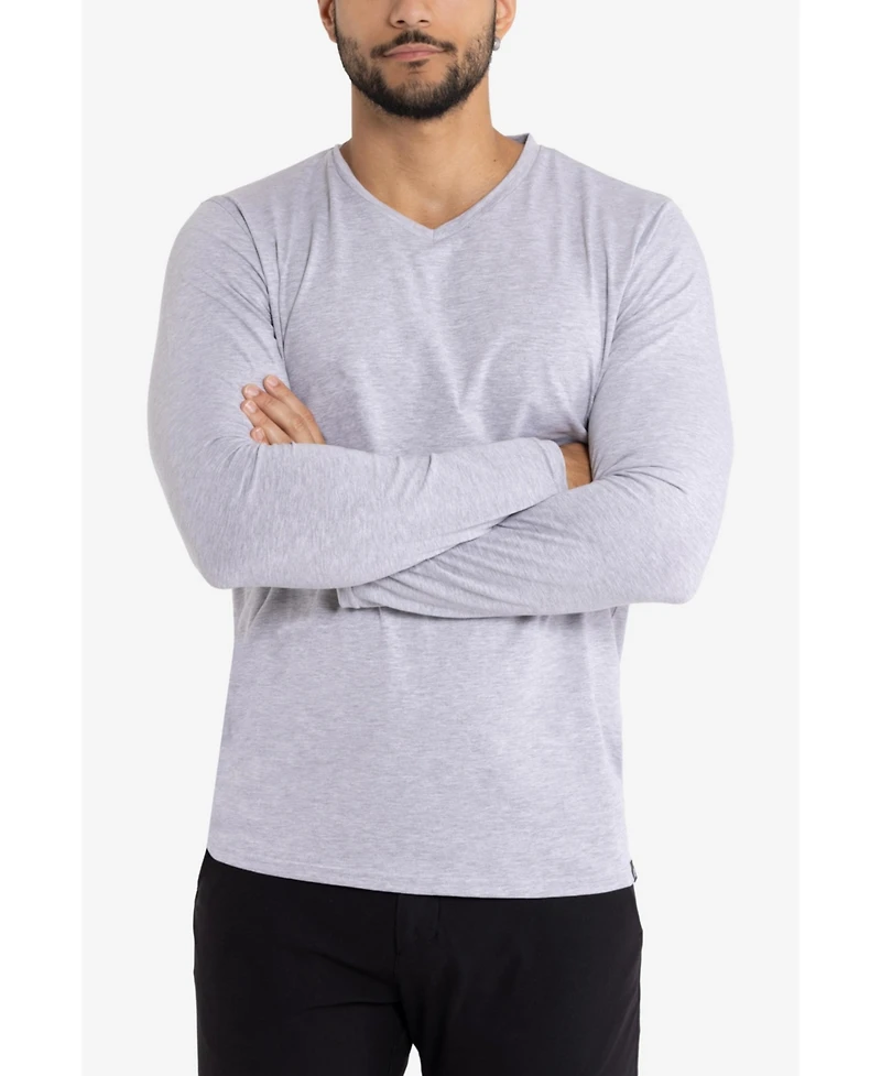 X-Ray Men's Soft Stretch V-Neck Long Sleeve T-shirt