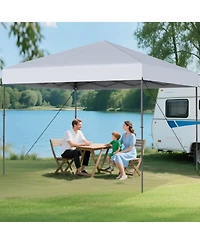 Gouun 10 x 10 ft Pop Up Canopy Tent with Carrying Bag Eight Stakes and Wind Ropes