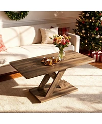 Slickblue Rectangular Coffee Table Stable Wood Frame