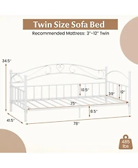 Gouun Metal Twin Daybed with Slat Support