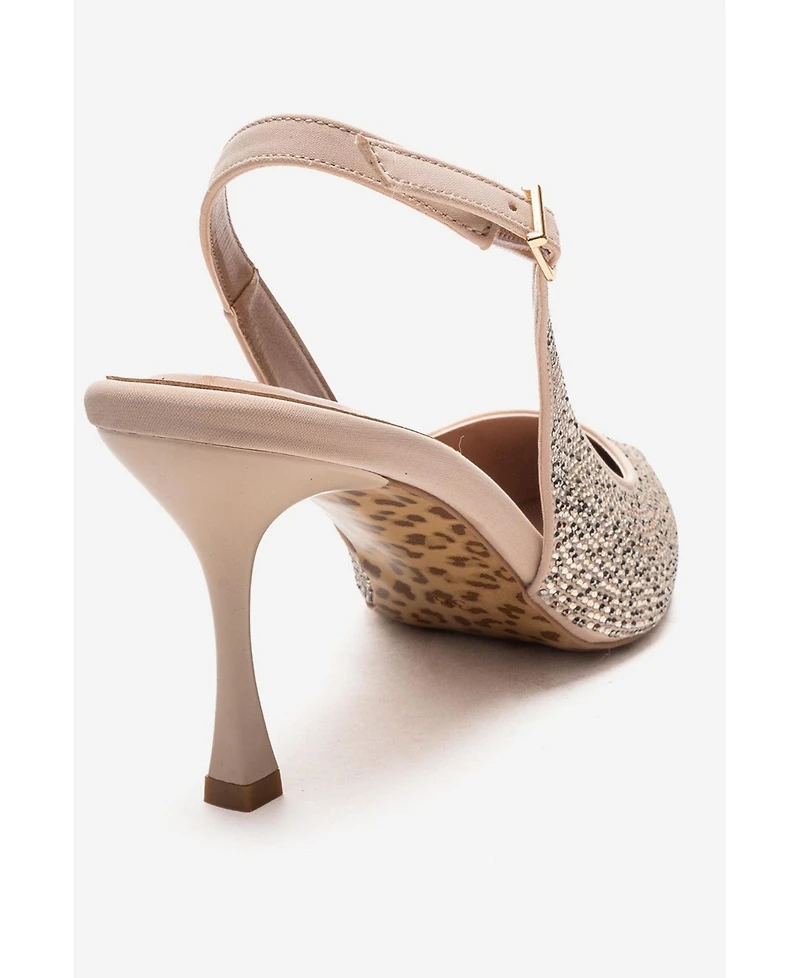 Prologue Shoes Women's Johanna Slingback Embellished Stiletto Pumps