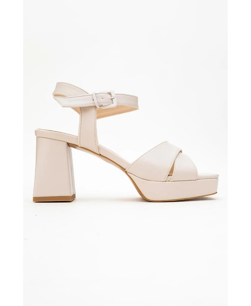 Prologue Shoes Women's Lisbon Platform Block Heel Sandal