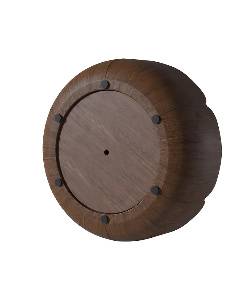 Clihome Outdoor Indoor Coffee Table, Modern Wood Grain Drum Center Table,Backyard, Living Room