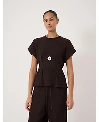 Hush Women's Keira Textured Pleat Release Jersey Top