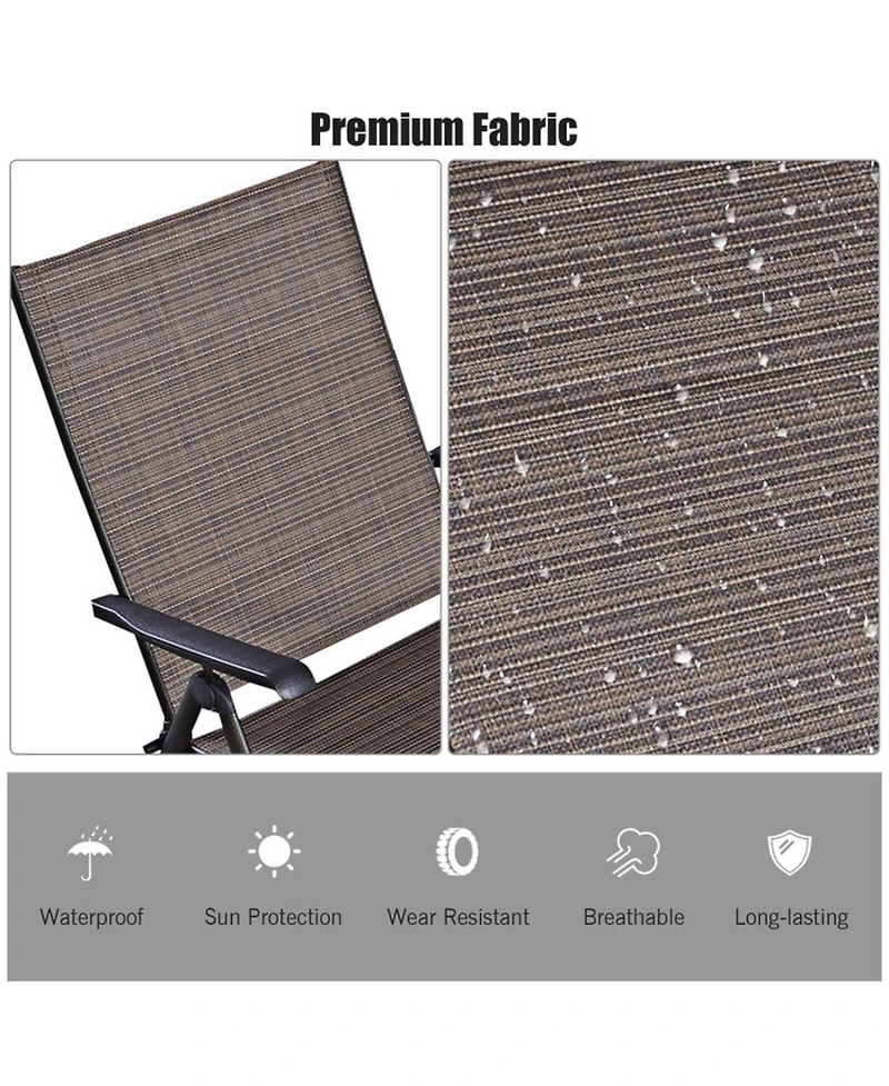 Gouun 5-Position Adjustable Patio Chaise Lounge with Stackable Folding Frame